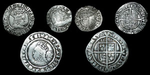 English Tudor - Henry VII Halfgroat, Elizabeth I Sixpence 1569 and Halfgroat
