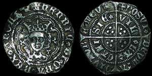 English Medieval - Henry VI - Rosette Mascle - Halfgroat - Calais