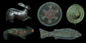 Roman - Three Zoomorphic and Two Plate Brooches