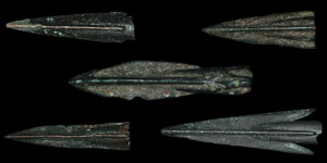 Roman/Greek - Five Bronze Arrowheads