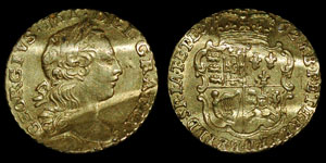 British Milled - George III - 1762 Quarter Guinea - 