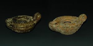Roman - Two Glazed Oil Lamps