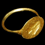 Greek - Gold Finger Ring - Incuse Female Head