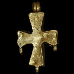 Byzantine - Gold and Turquoise Pendant Cross