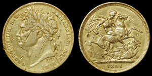 British Milled - George IV - 1821 - Sovereign