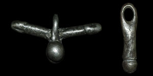 Roman - Two Silver Phallic Pendants
