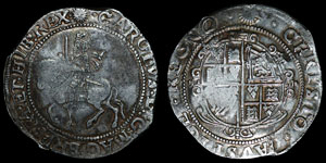 English Stuart - Charles I - Halfcrown - Tower Under Parliament