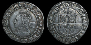 English Tudor - Elizabeth I - 1574 - Sixpence