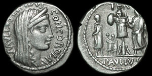 Roman Republic - L. Aemilius Lepidus Paullus - Denarius