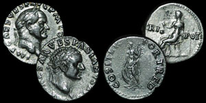 Roman Empire - Vespasian - Two Denarii