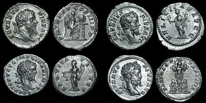 Roman Empire - Septimius Severus - Four Denarii
