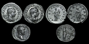 Roman Empire - Two Elagabalus and One Hadrian Denarii