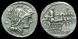Roman Republic - L. Sentius - Denarius