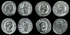 Roman Empire - Elagabalus - Four Denarii