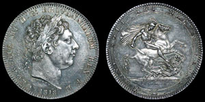 British Milled - George III - 1818 - Crown