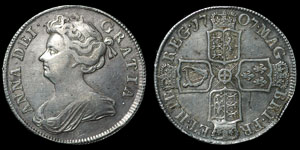 British Milled - Anne - 1707 - Halfcrown