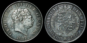 British Milled - George III - 1817 - Halfcrown