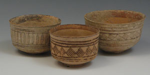 Indus Valley Bronze Age  - Three Pottery Vessels