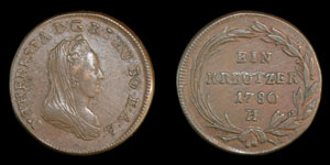 Austria - Maria Theresa - 1780H - 1 Kreutzer
