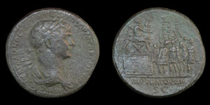 Trajan - Emperor Addressing Troops - Sestertius