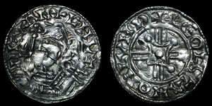 Anglo-Saxon - Rare Harthacnut - Arms and Sceptre Penny - London, Leofstan