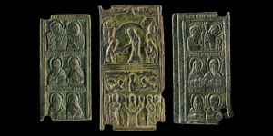 Miniature Folding Triptych Panel Group