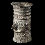 South America - Chimu Culture - Silver Kero Face Beaker
