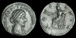 Roman Empire - Lucilla - Concordia Denarius