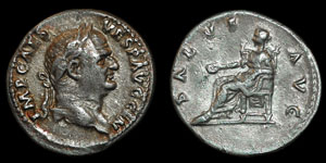 Roman Empire - Vespasian - Salus Denarius