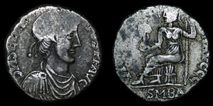Roman Empire - Excessively Rare Maximus of Spain - Barcelona Siliqua