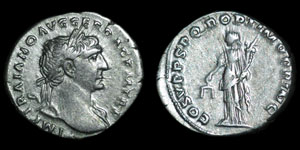 Roman Empire - Trajan - Aequitas Denarius