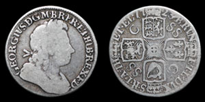 George I - South Sea Company Shilling - 1723SSC (C over SS error)