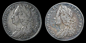 George II - Sixpences(2) - 1746, 1757
