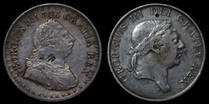 George III - Three Shilling Bank Tokens(2) - 1811 and 1813