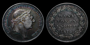 George III - Three Shilling Bank Token - 1814