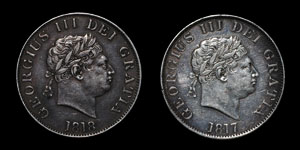 George III - Halfcrowns(2) - 1817, 1818