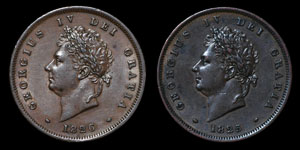 George IV - Pennies(2) - 1825, 1826