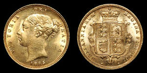 Victoria - Gold London Half Sovereign - 1885