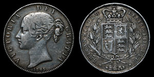 Victoria - Crown - 1845 (cinquefoil stops)
