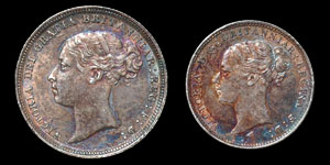 Victoria - Sixpence and Threepence - 1885