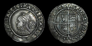 English Tudor - Elizabeth I - 1568 - Sixpence