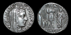 Roman Republic - L. Aemilius Lepidus Paullus - Denarius