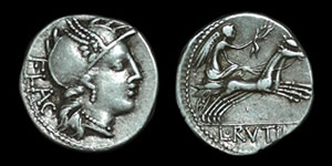 Roman Republic - L. Rutilius Flaccus - Denarius