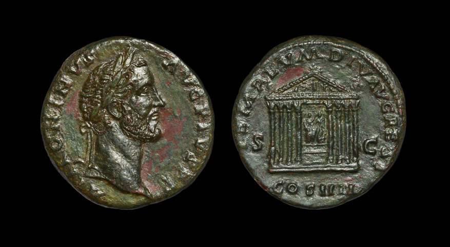 Ancient Roman Coins - Antoninus Pius - Temple Sestertius - auctions ...