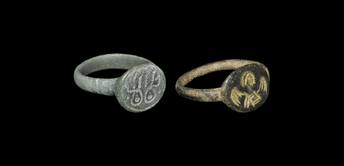 Two Byzantine bronze rings Circa 4th-7th - auctions & price archive